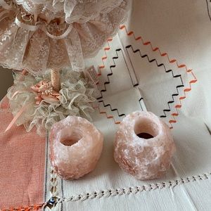🌹2 Pink salt candle🌹 holders
